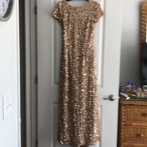 Adrianna Papell Gold Sequin Gown